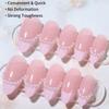 24Pcs Pink French Tip Press on Nails Medium CEWEWP Almond Fake Nails with Pearl Glossy Designs Full Cover Nude Pink False Nails Stick on Nails for Women Girls Acrylic Nail Manicure Salon Decorations view 2
