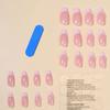 24Pcs Pink French Tip Press on Nails Medium CEWEWP Almond Fake Nails with Pearl Glossy Designs Full Cover Nude Pink False Nails Stick on Nails for Women Girls Acrylic Nail Manicure Salon Decorations view 3