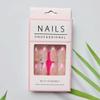 24Pcs Pink French Tip Press on Nails Medium CEWEWP Almond Fake Nails with Pearl Glossy Designs Full Cover Nude Pink False Nails Stick on Nails for Women Girls Acrylic Nail Manicure Salon Decorations view 4
