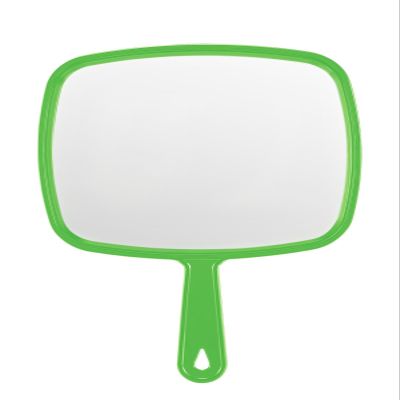 BEFUI Extra Large Handheld MirrorHand Salon Mirror with Handle for Barbers, Hairdressing (Green12.4" Lx 9" W)