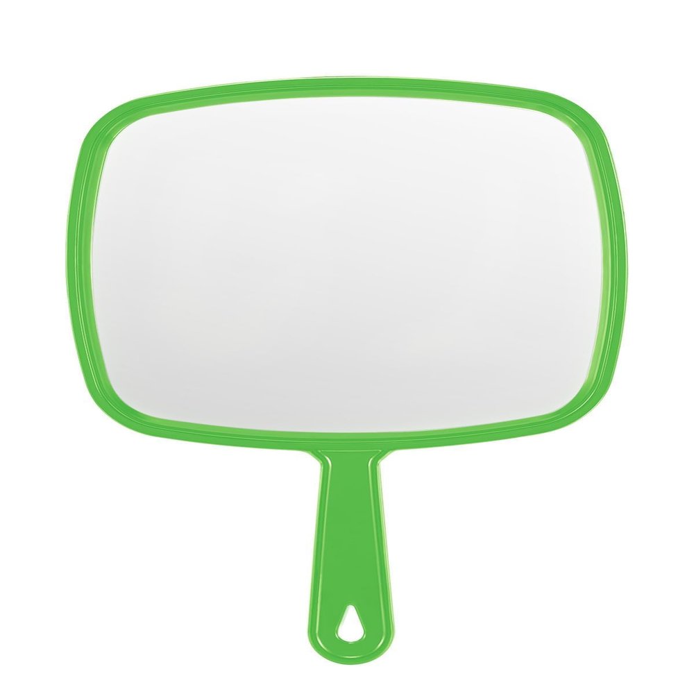 BEFUI Extra Large Handheld MirrorHand Salon Mirror with Handle for Barbers, Hairdressing (Green12.4" Lx 9" W)
