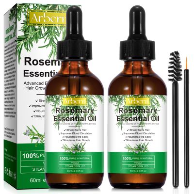 A r b c r n 2 Pack Rosemary Oil for Hair Growth Organic,100% Pure Rosemary Essential Oil for Eyebrow and, colourless