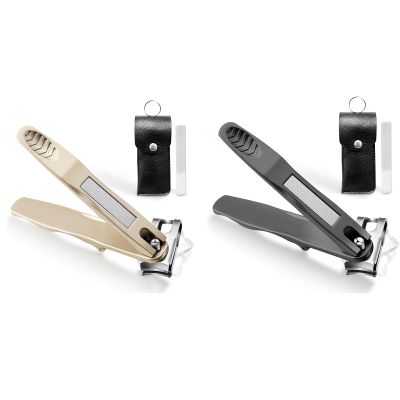 2 Color 360 Rotating Cortauas Long Handle Fingernail Clipper Ergonomic Nail Cutter for Men Women Premium Steel Nail Trimmer with Nail File for Thick Toenails