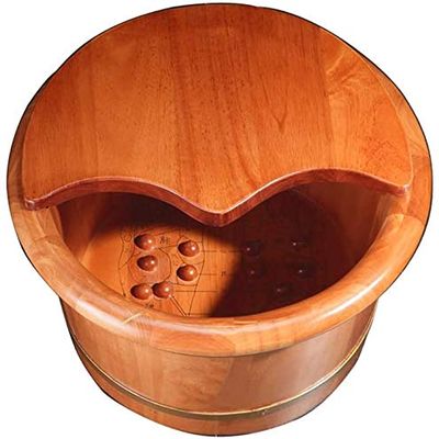 Wood Foot Bath Bucket Household Gift Wooden Foot Basin Foot Spa Tub Solid Wood Foot Tub with lid Household Items Decoration