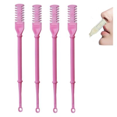 2-in-1 Nasal Hair Cutter, Double Sided Nose Hair Knife, Nose and Ear Trimmer for Men, Portable Manual 360 Rotating Nose Hair Trimmer, Nostril Hair Remover Tool with Ear Picker for Women Men