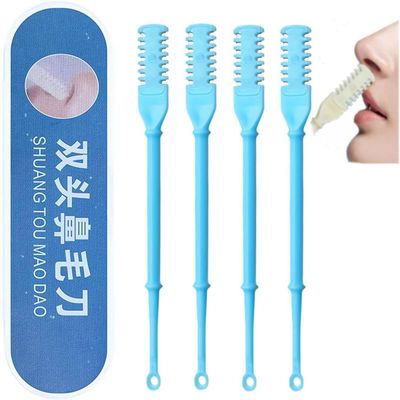2-in-1 Nasal Hair Cutter, Double Sided Nose Hair Knife, Nose and Ear Trimmer for Men, Portable Manual 360 Rotating Nose Hair Trimmer, Nostril Hair Remover Tool with Ear Picker for Women Men