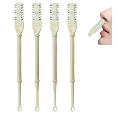 2-in-1 Nasal Hair Cutter, Double Sided Nose Hair Knife, Nose and Ear Trimmer for Men, Portable Manual 360 Rotating Nose Hair Trimmer, Nostril Hair Remover Tool with Ear Picker for Women Men