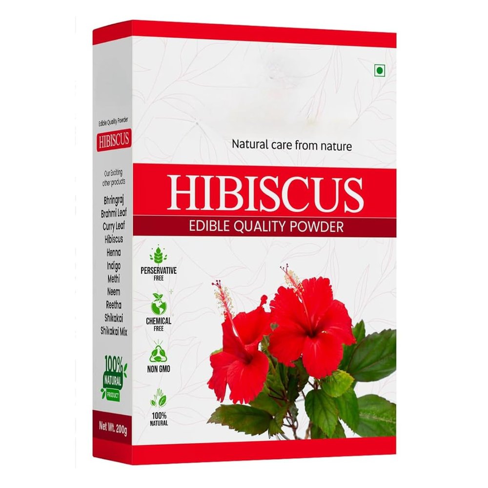 Generic Hibiscus Flower Powder, For Hair Pack, Hair Oil, Face Pack & Hibiscus Tea, Natural Care From Nature Pure -200 gm