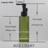 100ML/3.4oz Empty Green Frosted Glass Lotion Pump Bottle Jars with Black Pump Head Makeup Cleansing Oil Packing Container Cosmetic Soap Travel Dispenser for Essential Oil Lotion Cream view 3