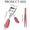 Pink Eyelash Curlers with Slant Tip Tweezer Pink Bling Crystal Rhinestone Eyelashes Curls for Dramatic Long Lasting Seamless Brilliant Eyes, Best Bedazzled Makeup Stuff Things For Mascara Asian Beauty view 2