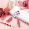 Pink Eyelash Curlers with Slant Tip Tweezer Pink Bling Crystal Rhinestone Eyelashes Curls for Dramatic Long Lasting Seamless Brilliant Eyes, Best Bedazzled Makeup Stuff Things For Mascara Asian Beauty view 3