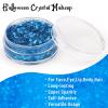 BOBISUKA Halloween Face Paint Kit - Black, White, Blue + Body Glitter Gel + Face Gems - Professional Washable Body Paint for SFX, Cosplay, Party, Stage Performance Makeup view 2