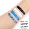 BOBISUKA Halloween Face Paint Kit - Black, White, Blue + Body Glitter Gel + Face Gems - Professional Washable Body Paint for SFX, Cosplay, Party, Stage Performance Makeup view 3