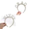 JSGHGDF Full Pearls Headband Hair Hoop Vintage Pageant Prom Bridal Veil for Wedding Bridal Wedding Hair Accessories view 4