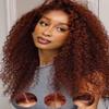 Beauty Forever Curly Glueless Wigs Human Hair 7X5 Pre-Everything Bye Bye Knots Wear and Go Drawstring Wig with Reddish Brown,Pre Plucked Pre Cut HD Lace Curly Wig for Women 33B 150% Density 16inch view 1