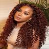 Beauty Forever Curly Glueless Wigs Human Hair 7X5 Pre-Everything Bye Bye Knots Wear and Go Drawstring Wig with Reddish Brown,Pre Plucked Pre Cut HD Lace Curly Wig for Women 33B 150% Density 16inch view 2