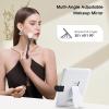 Faquenc Leather Makeup Case with LED Lighted Mirror 11.4 Inch Travel Makeup Bag Adjustable Brightness in 3 Colors Cosmetic Organizer Artist Storage Bag with Dividers Brush Holder Bag Vanity White view 2