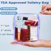 CALYGO Packing Cubes Quart Size Travel Bag Tsa Approved Clear Toiletry Bag Small European International Must Haves Long Flight Airplane Essentials (3, Purple) view 3