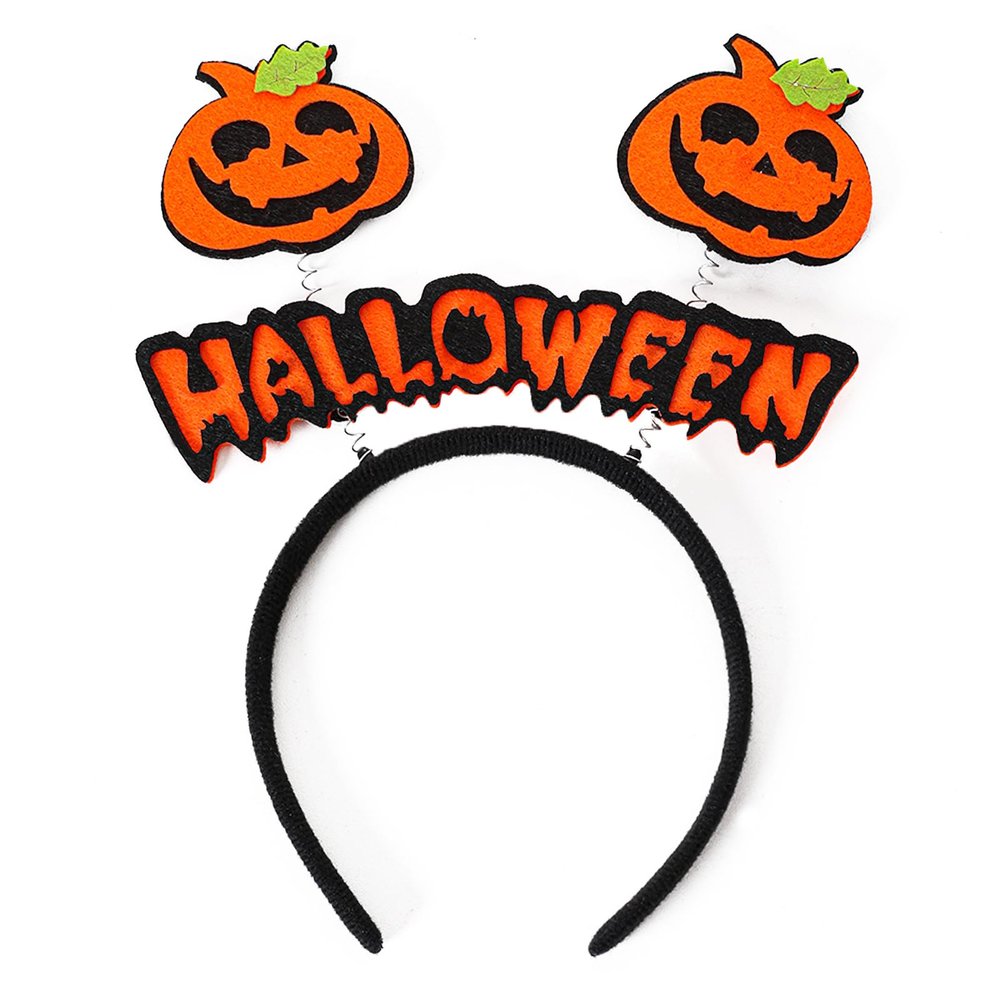 Officentra Halloween Pumpkin Headbands for Women, Halloween Orange Headpiece No Slip Adult Halloween Hats Pumpkin Hair Accessories for Girls Party Decorations