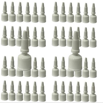 100 pack 20-410 White Fine Ribbed Twist Open & Close Dispensing Closure (.118" Orifice) PE Foam Gasket Caps- Durable Dispensing Lids for Shampoo, Lotion, Conditioners & Creams