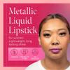Aromi Metallic Liquid Lipstick | Long-lasting, Fuchsia, Pink Lip Color with Shimmery Finish, Waterproof, Vegan, Cruelty-free, Gluten Free (Moody Magenta) view 2