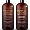Castor Oil Shampoo and Conditioner - Sulfate Free with Peppermint Oil, Lavender and Rosemary - Castor Oil Shampoo for Hair Growth - Hydrating and Nourishing - 16 oz each view 1