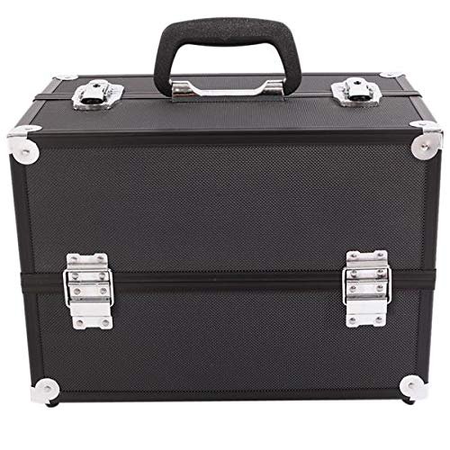 NinthAvenue Basics SM-2083 Aluminum Alloy Makeup Train Case Jewelry Box Organizer Black