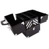 NinthAvenue Basics SM-2083 Aluminum Alloy Makeup Train Case Jewelry Box Organizer Black view 2