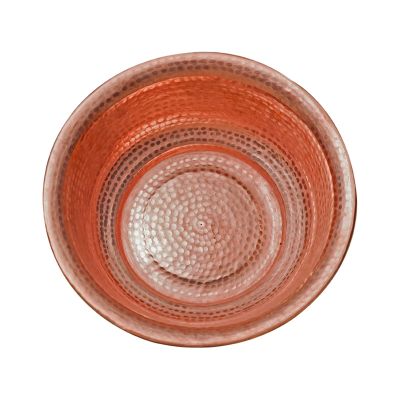 morigeny Hand-Hammered Copper Penzi, Portable Pedicure Foot Soak Copper Bowls, Fire Bowl for Camping Picnic Incinerator Barrel, 40cm