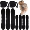 Arvintas 10 PCS Hair Bun Maker for Women and 12 Black Hair Ties Lazy Hair Curler Bun Clips Easy Magic Snap Roll Sponge Bun Donut Hair Maker for Women With Hair Ties view 1