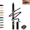 Black Gel Eyeliner Pencil, Sharpenable Eye Liner Waterproof Smudge proof Long Lasting, Matte Gel Cream Smooth Texture, Intense Color Waterline Eyeliner Pen Makeup with Sharpener, Delineador De Ojos-01 view 1