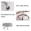 DXYOYONGMZ Round Rolling Stool, Rolling Stool with Wheels, Stool with Wheels Adjustable Stool Adjustable Drafting Massage Spa Stool Rolling Salon Stool(Black) view 3