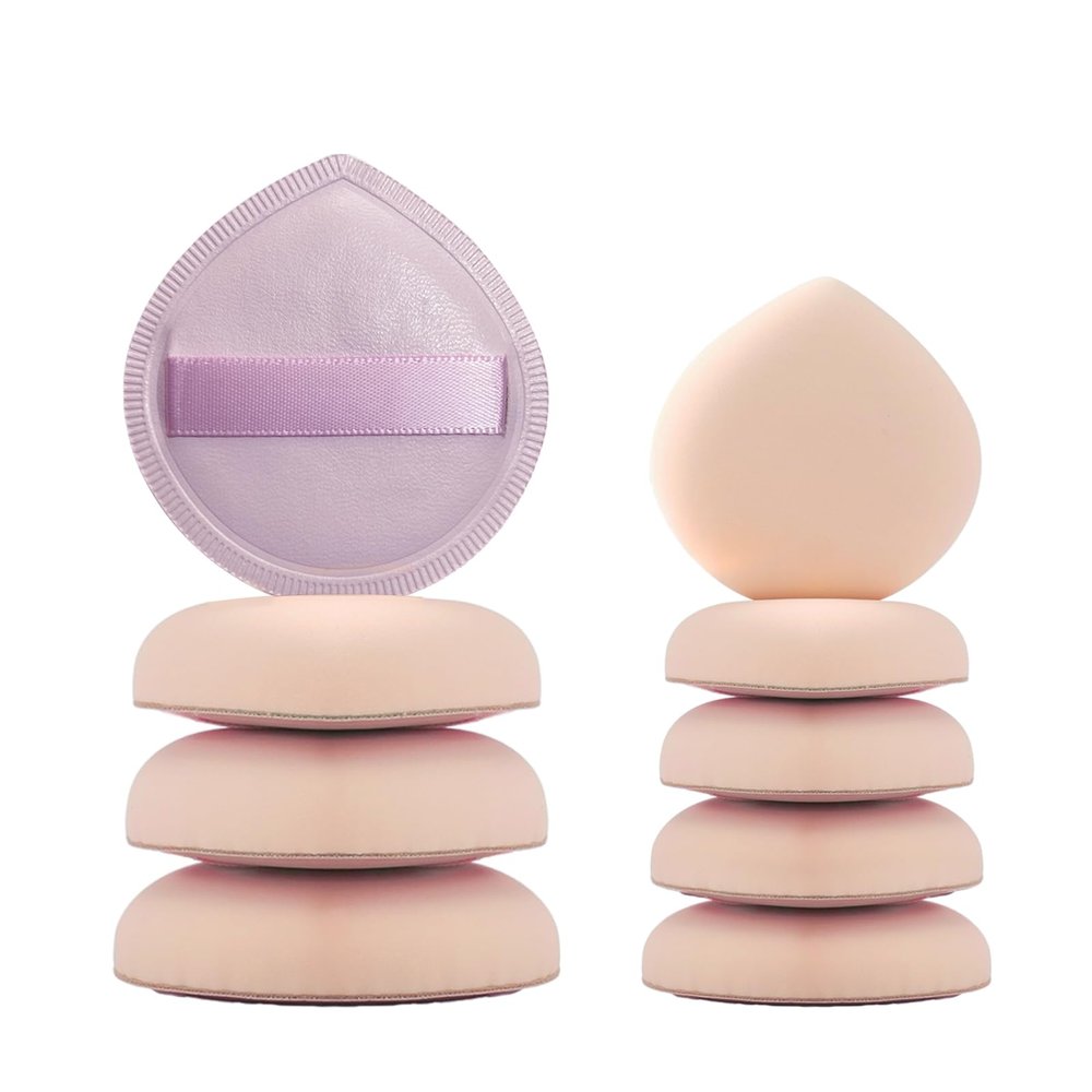 GFOUNS 9 Pcs Makeup Sponges For Foundation Powder Puff:Makeup Sponge for Liquid,Cream,and Powder,Medium and Mini Size Beauty Sponge For Contouring,Eye and Corner
