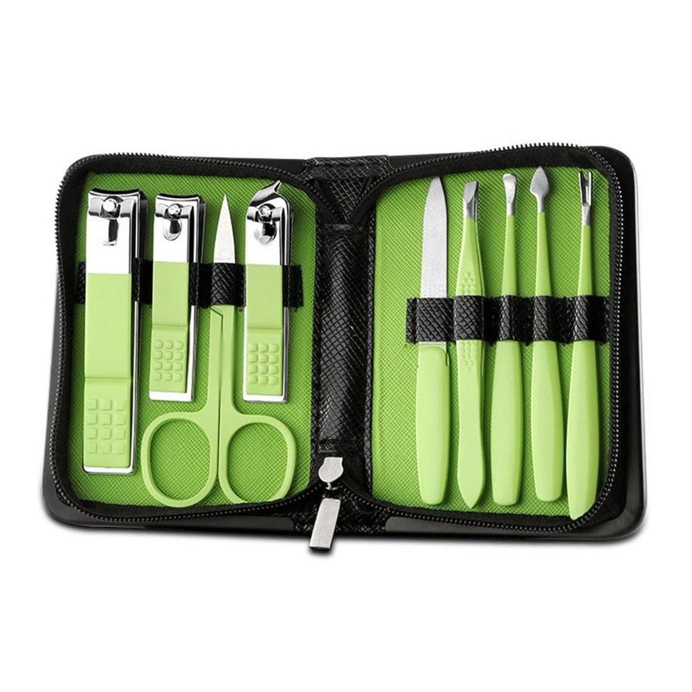 LLLSSS Stainless Steel Nail Clippers 9 Piece Set Nail Scissors Manicure Nail Clippers Pedicure Tools