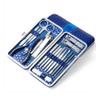 LLLSSS 18pcs Nail Art Manicure Tools Set Stainless Steel Nails Clippers Scissors Tweezer Utility Manicure Nail Clipper Kit(Blue) view 1