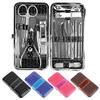 LLLSSS 18pcs Nail Art Manicure Tools Set Stainless Steel Nails Clippers Scissors Tweezer Utility Manicure Nail Clipper Kit(Blue) view 2