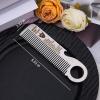 Beard Mustache Comb for Men Dad Grandpa Birthday Gifts for Men Silver Metal Combs Birthday Gifts for Men Him Beard Gifts for Men Boyfriend Husband Funny Christmas Gifts for Men Husband Boyfriend view 2