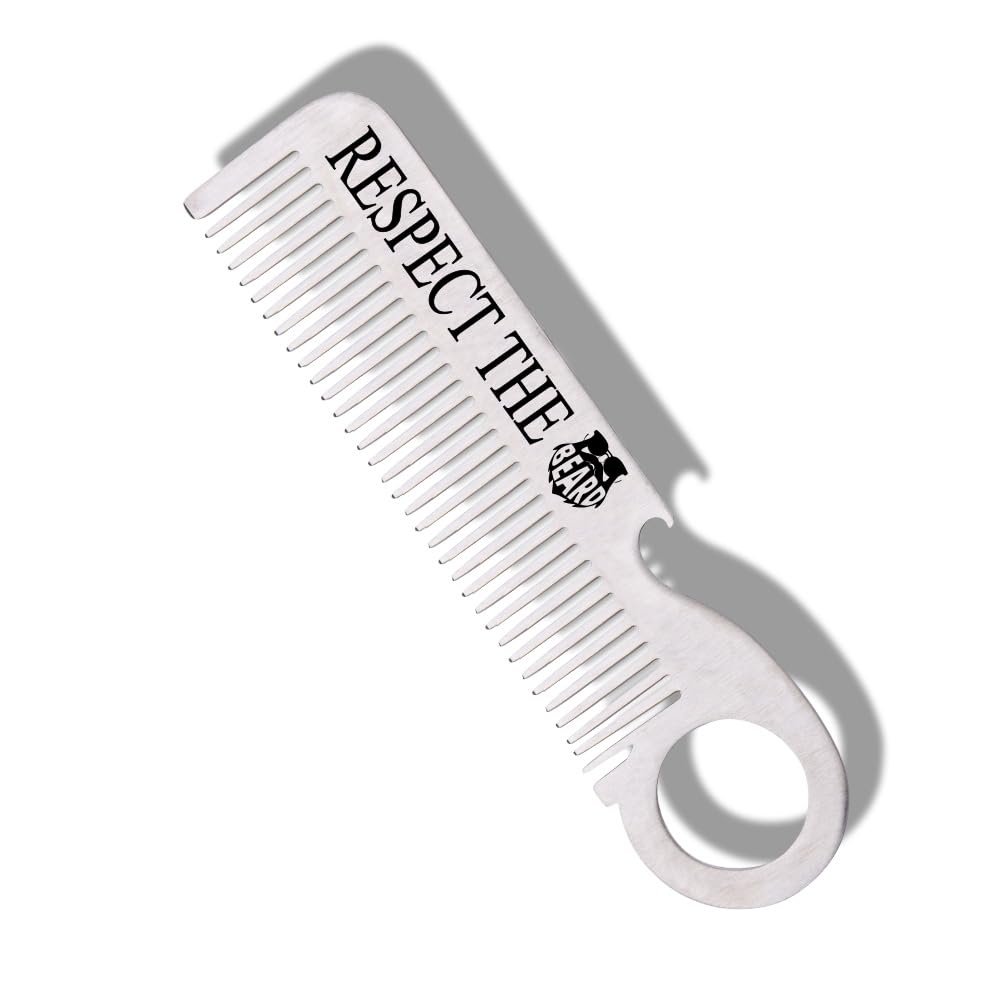 Beard Comb for Men Birthday Gifts for Him Boyfriend Husband Beard Gifts for Men Funny Pocket Combs for Men Christmas Gifts for Dad Grandpa Mustache Beard Hair Comb Gifts for Friend Bearded Guy