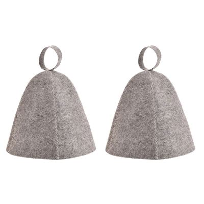 2Pcs Gray Wool Felt Hat Russian Banya Bath Shower Heads Hats Protections Protect For Heads From Hat For Women