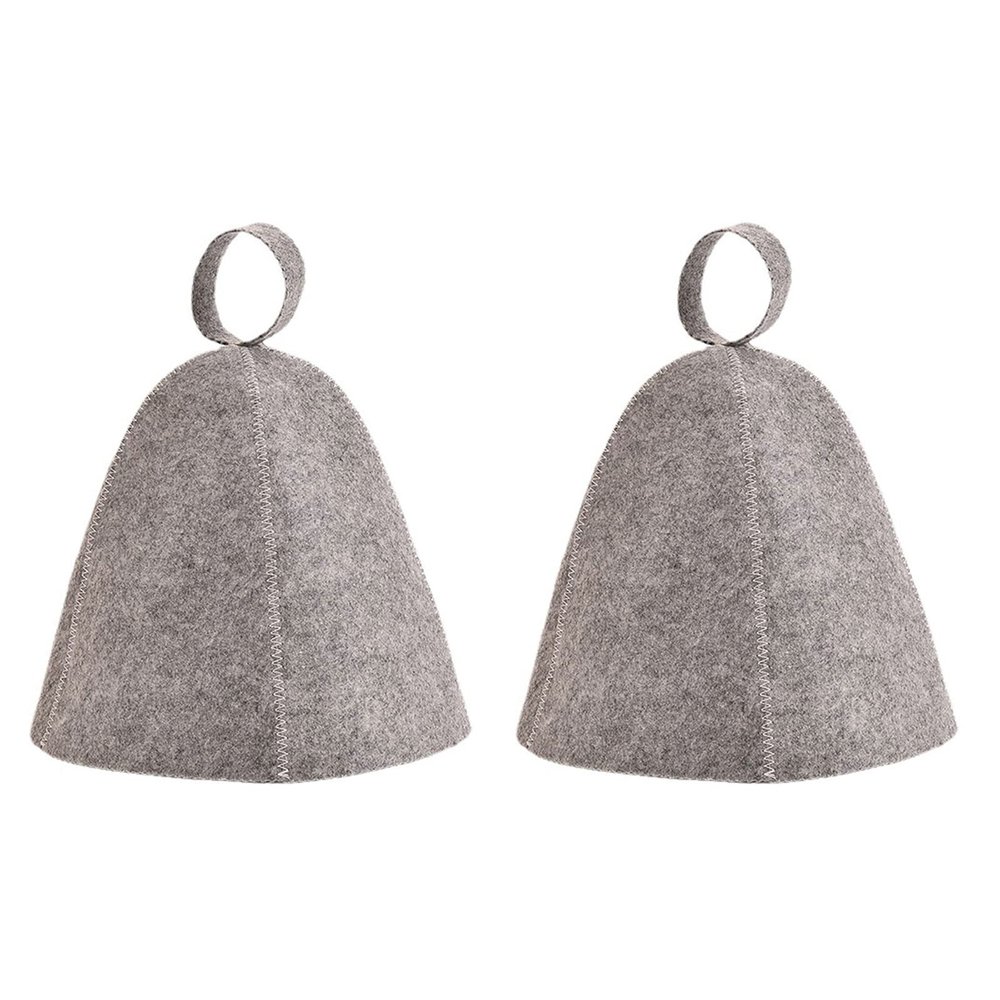 2Pcs Gray Wool Felt Hat Russian Banya Bath Shower Heads Hats Protections Protect For Heads From Hat For Women