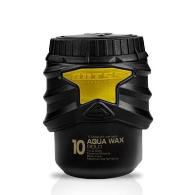 Gutss professional 10 Titanium Aqua Hair Wax Gold Fixation System Pilable Styling Maximum Performans 150 ml
