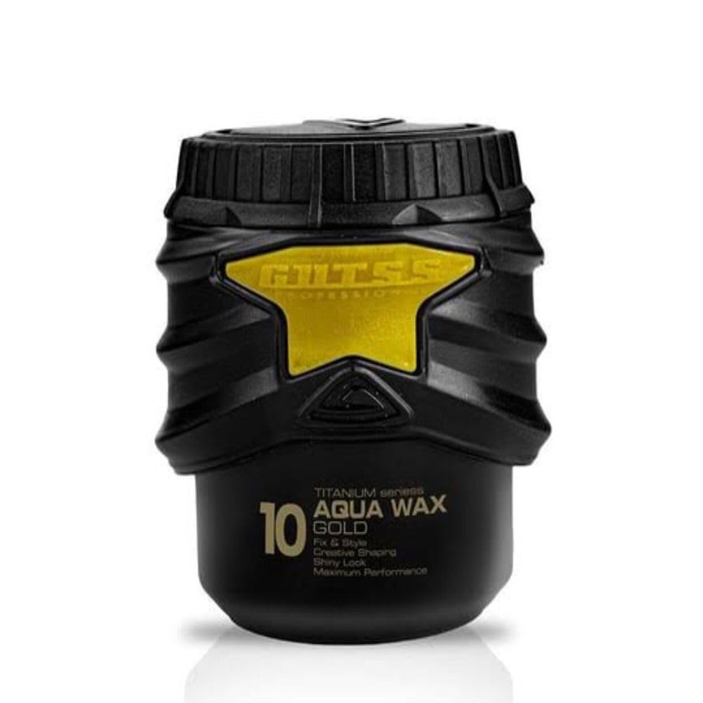 Gutss professional 10 Titanium Aqua Hair Wax Gold Fixation System Pilable Styling Maximum Performans 150 ml