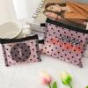 4-Piece Heart Printed Mesh Makeup Bag Set, Portable Travel Mesh Cosmetic Bags Toiletry Bags Makeup Purse Bags, Zipper Storage Pouches for Home Offices Travel Accessories (Pink) view 4