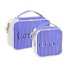 Personalized Clear Toiletry Bag for Women Blue Stripe Custom Name Clear Cosmetic Bag for WomenCustomized Birthday, Anniversary, Bridesmaid, Christmas, Wedding GiftWomen Waterproof Makeup Bag Gift view 2
