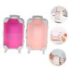 Beatifufu 2pcs Hard Shell Makeup Travel Case Pink Makeup Organizer False Eyelashes Storage Suitcase view 2