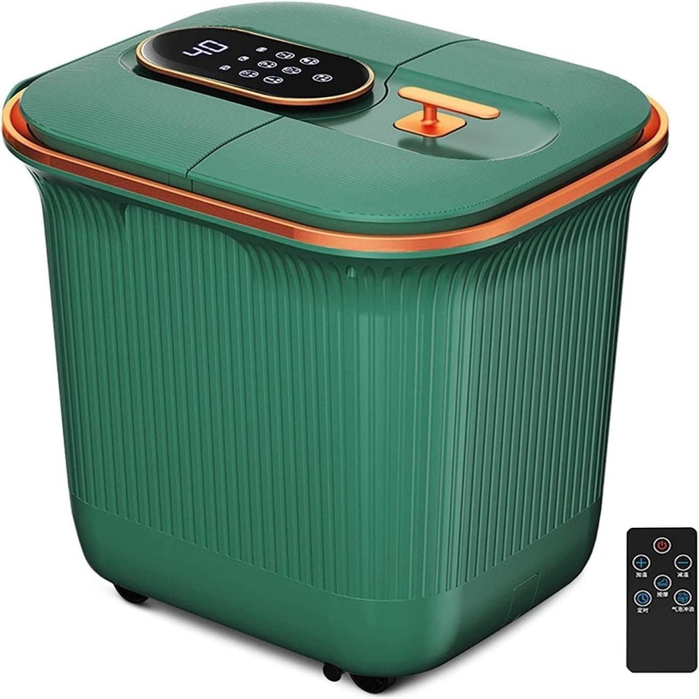 Foot Spa Bath Massager, Foot Spa Bath Massager with Heat, Motorized Shiatsu Massage Ball, Digital Adjustable Time & Temperature Control, Rain Shower and LED Touch ScreenOne Key Operation, Durable and