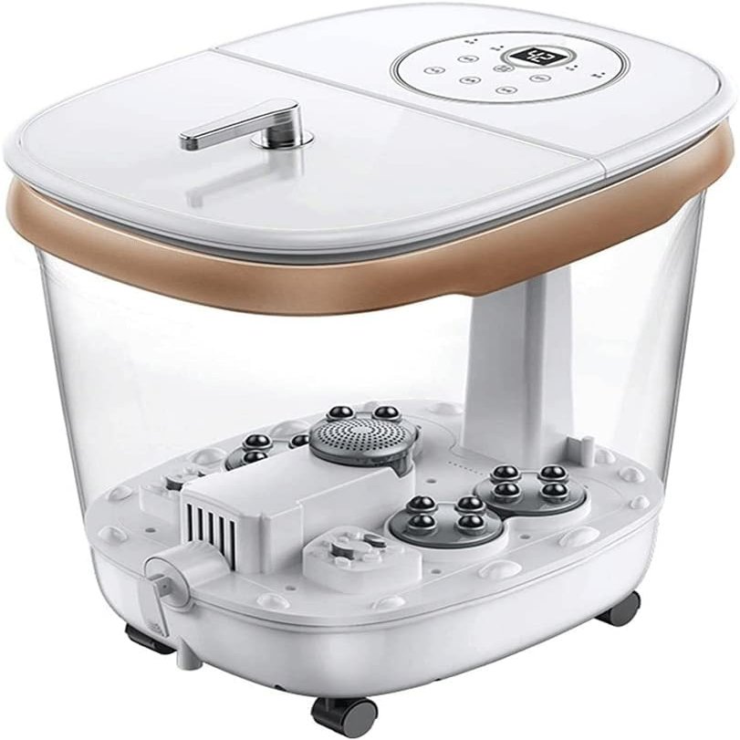 Foot Spa Bath Massager, Foot Spa Bath Massager w/Heat, Adjustable Water Jets, Motorized Shiatsu Massage Balls & 4 Maize Rollers, Time & Temper Control, LED Display, Home Pedicure Foot Bath Tub