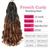 French Curly Braiding Hair 12 Inch 8 Packs - Pre Stretched Bouncy Braiding Hair- Loose Wavy Synthetic Hair Extensions For Black Women (12 inch 8 packs OT30) view 2