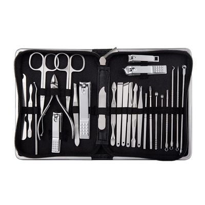 26Pcs Manicure Set Stainless Steel Nail Clippers Cuticle Nipper Pedicure Care Tool Dead Skin Scissor Cleaning Grooming Kit (Color : A Size : 15.512cm) (B 15.5 * 12cm)