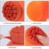 Beomeen Face Brush 2 in 1, Silicone Facial Cleansing Exfoliating Brush Soft Bristles Pore Deep Cleansing Manual Dual Face Wash Scrub Brush for Massaging, Makeup Skincare Removal, Fluorescent Orange view 3